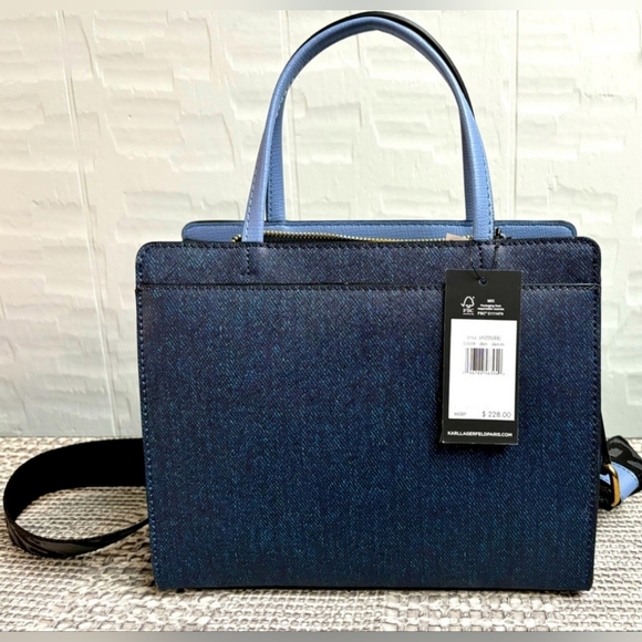 Karl Lagerfeld "Maybelle" Duo Top Handle Satchel NWT - Picture 3 of 11